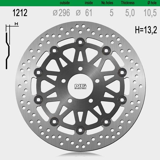 Bremsscheibe NG1212 passend für Kawasaki