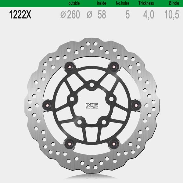 Bremsscheibe NG1222X passend für Kawasaki und Kymco