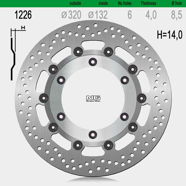 Bremsscheibe NG1226 passend für Yamaha