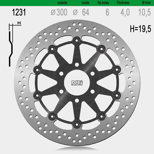 Bremsscheibe NG1231 passend für Hyosung