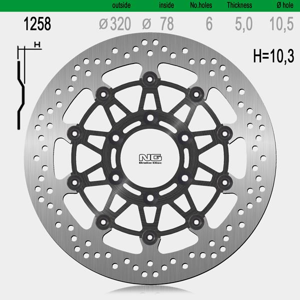 Bremsscheibe NG1258 passend für Triumph