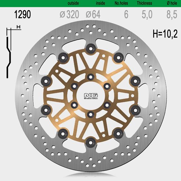 Bremsscheibe NG1290 passend für Moto Guzzi