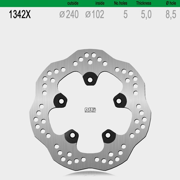 Bremsscheibe NG1342X passend für Aprilia, BMW und Piaggio