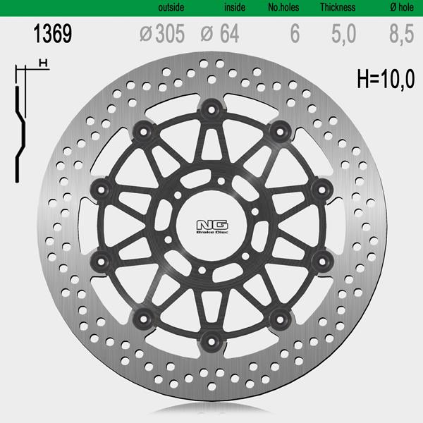 Bremsscheibe NG1369 passend für KTM