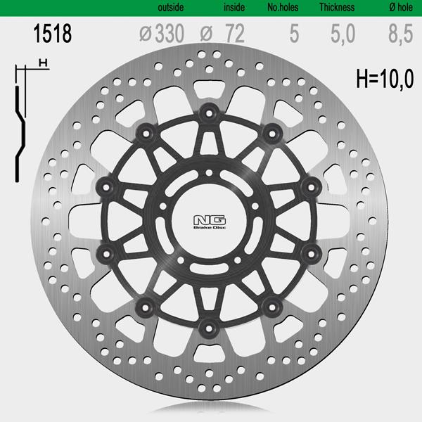 Bremsscheibe NG1518 passend für Ducati