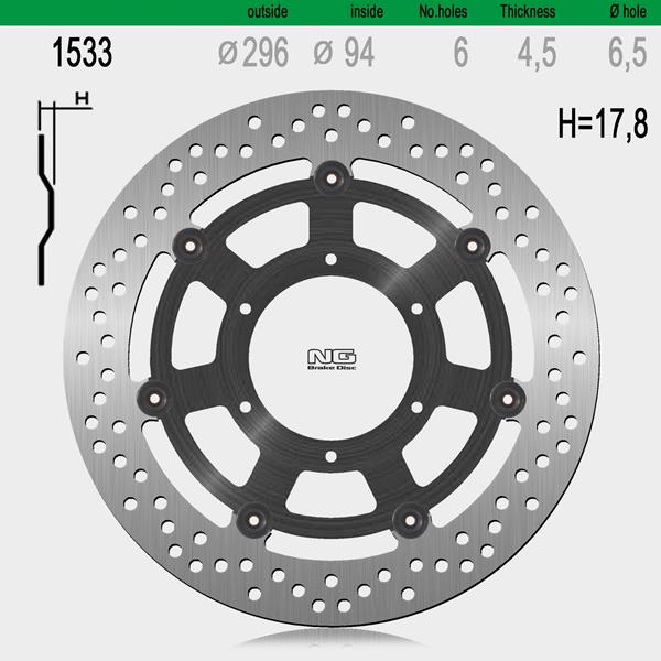 Bremsscheibe NG1533 passend für Honda