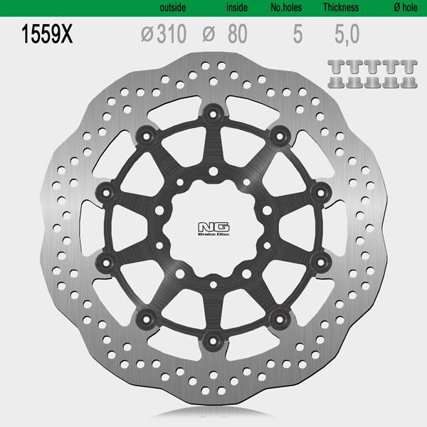 Bremsscheibe NG1559X passend für Kawasaki