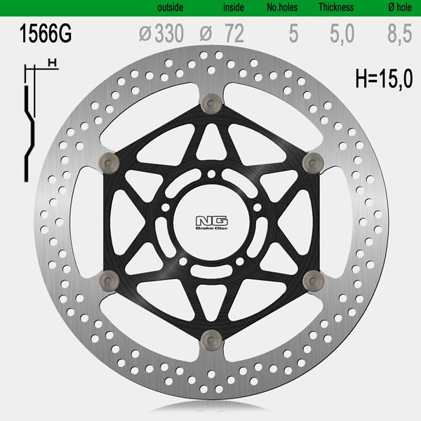 Bremsscheibe NG1566G passend für Ducati