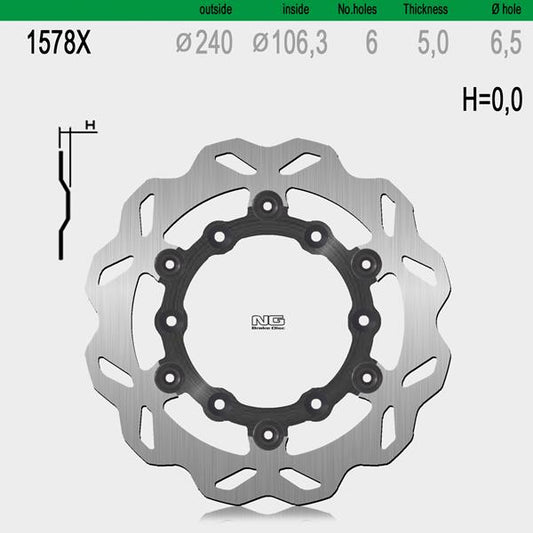 Bremsscheibe NG1578X passend für GasGas, Husqvarna und KTM