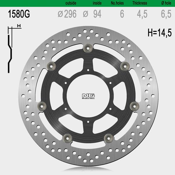 Bremsscheibe NG1580G passend für Honda