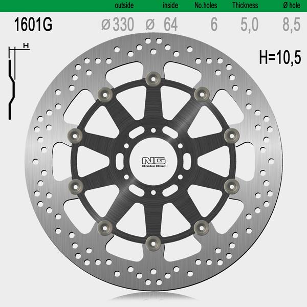 Bremsscheibe NG1601G passend für Aprilia