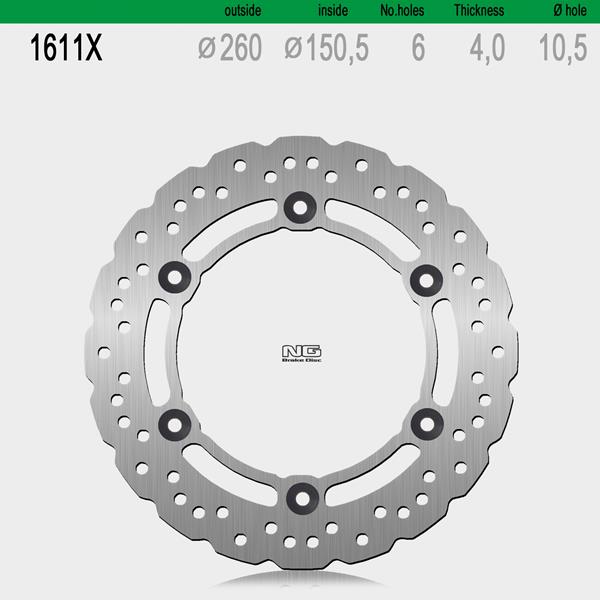 Bremsscheibe NG1611X passend für Kymco