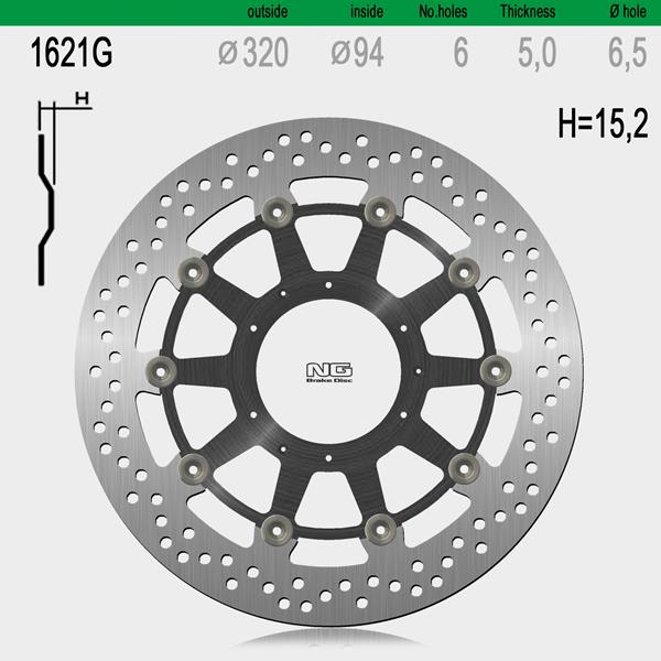 Bremsscheibe NG1621G passend für Honda
