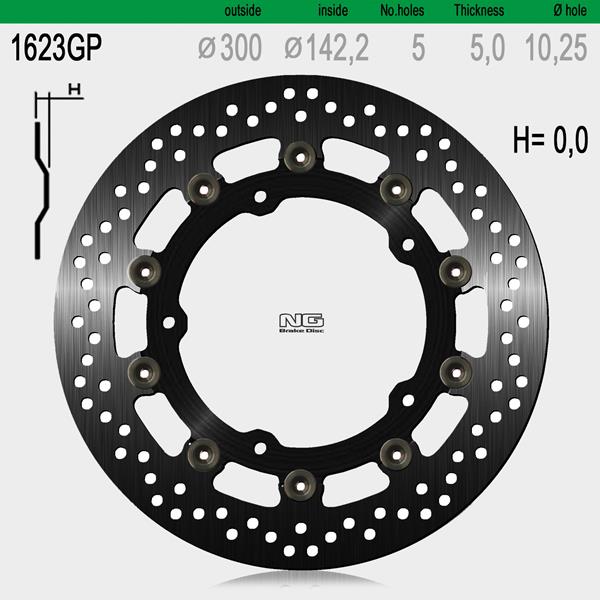 NG Bremsscheiben Set 1623PG Premium line passend für Kawasaki