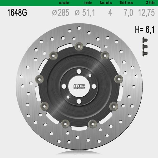 Bremsscheibe NG1648G passend für BMW