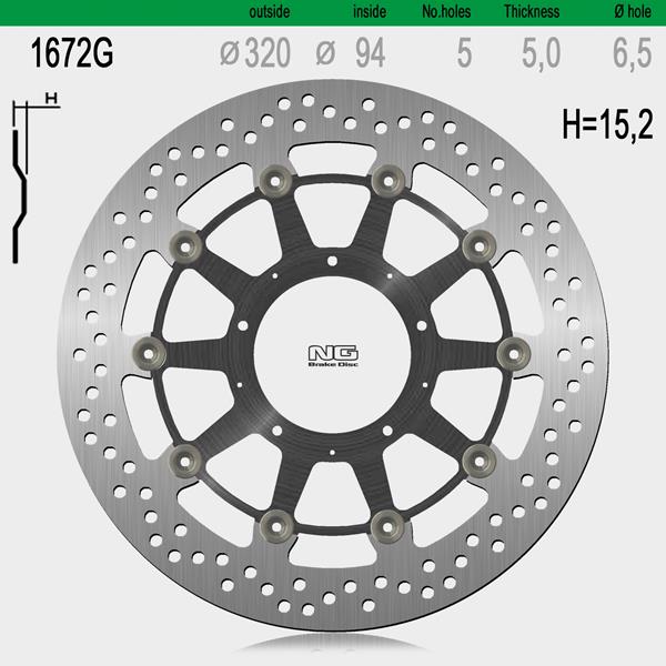 Bremsscheibe NG1672G passend für Honda