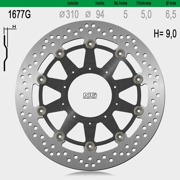 Bremsscheibe NG1677G passend für Honda