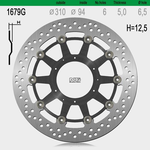 Bremsscheibe NG1679G passend für Honda