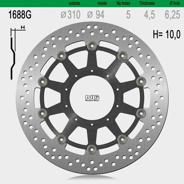 Bremsscheibe NG1688G passend für Honda