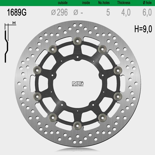 Bremsscheibe NG1689G passend für Honda