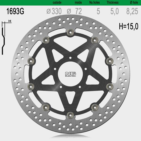 Bremsscheibe NG1693 passend für Ducati