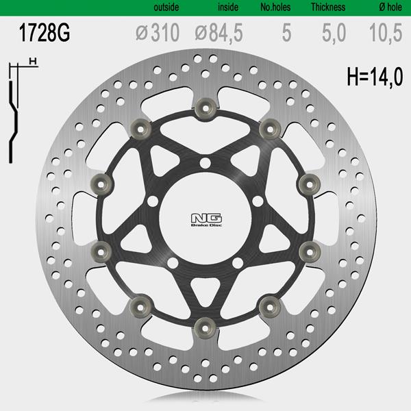 Bremsscheibe NG1728G passend für Triumph