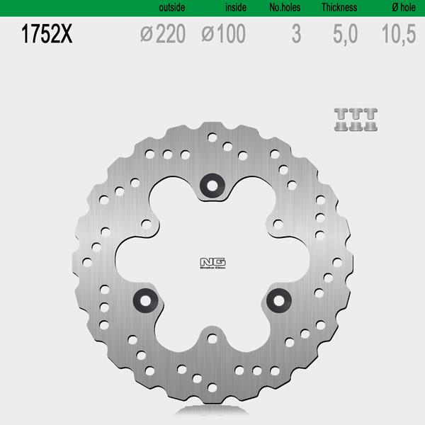 Bremsscheibe NG1752X passend für Kawasaki