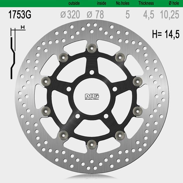 Bremsscheibe NG1753G passend für Triumph