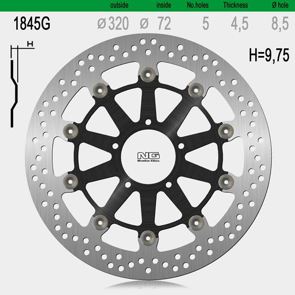 Bremsscheibe NG1845G passend für BMW und Ducati