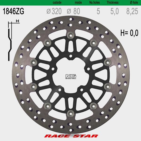 Bremsscheibe NG1846ZG MVAgusta F3 800`13 passend für MV Agusta