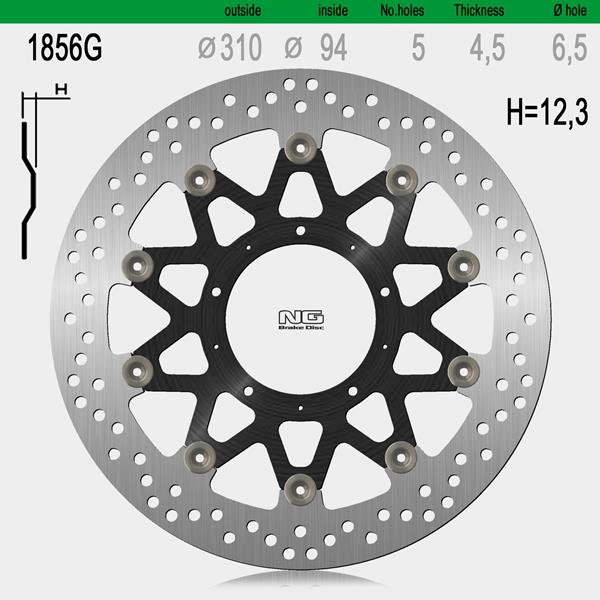 Bremsscheibe NG1856G passend für Honda und Qjmotor