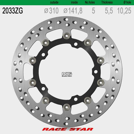 Bremsscheibe NG2033ZG Ninja 400 `18- passend für Kawasaki