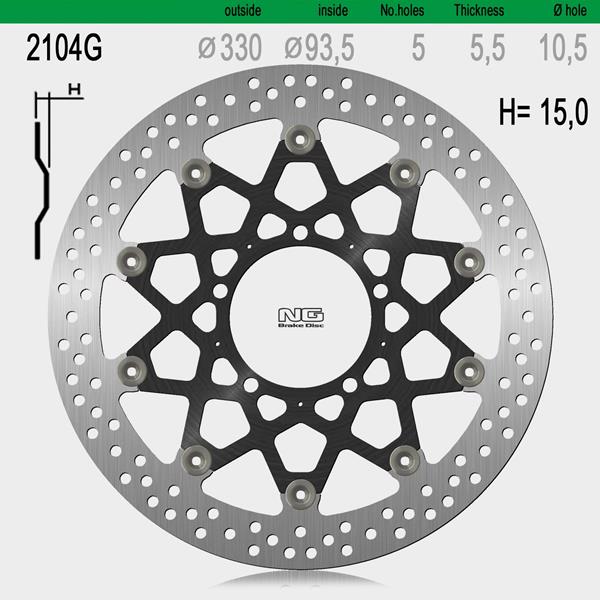 Bremsscheibe NG2104G passend für Honda