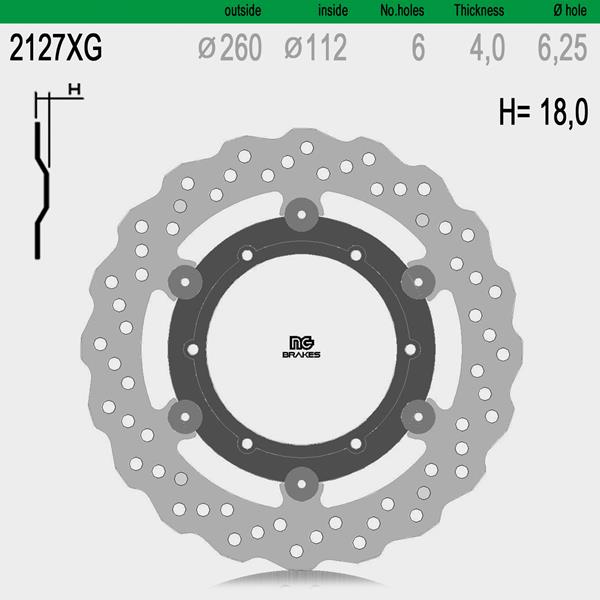 Bremsscheibe NG2127XG passend für Benelli