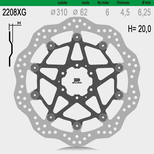 Bremsscheibe NG2208XG passend für Honda