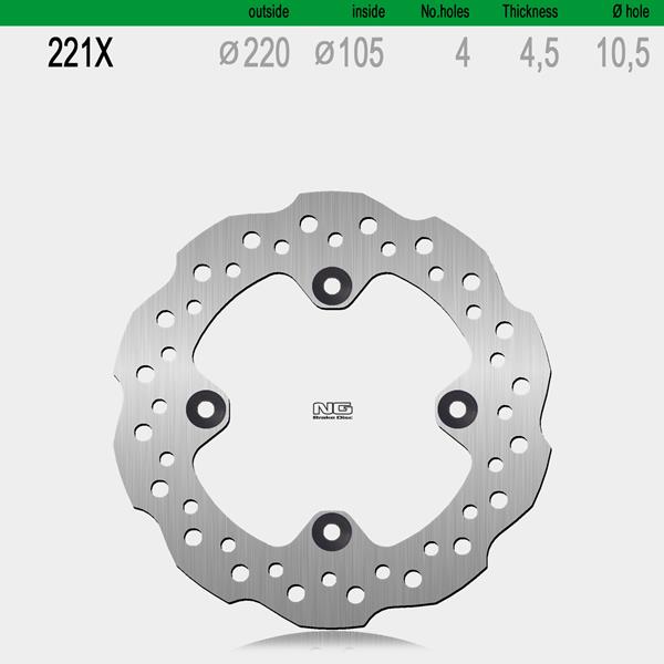 Bremsscheibe NG221X passend für Honda