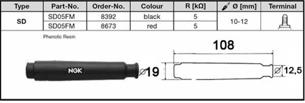 NGK Gummikerzenstecker SD05FM