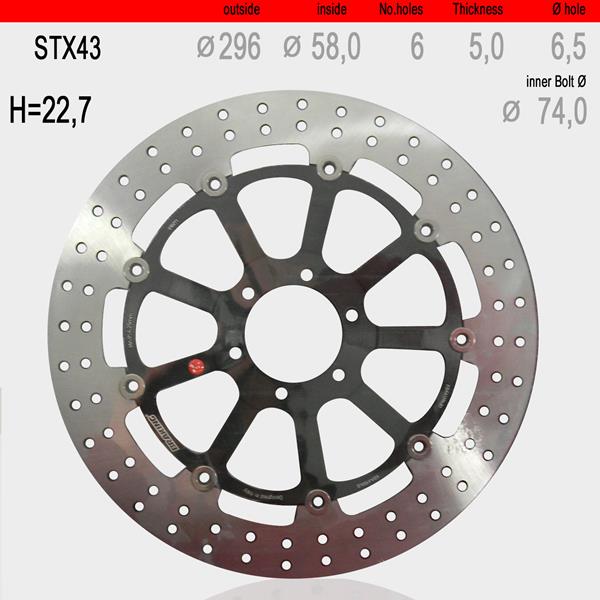 Bremsscheibe Floating STX43D passend für Honda
