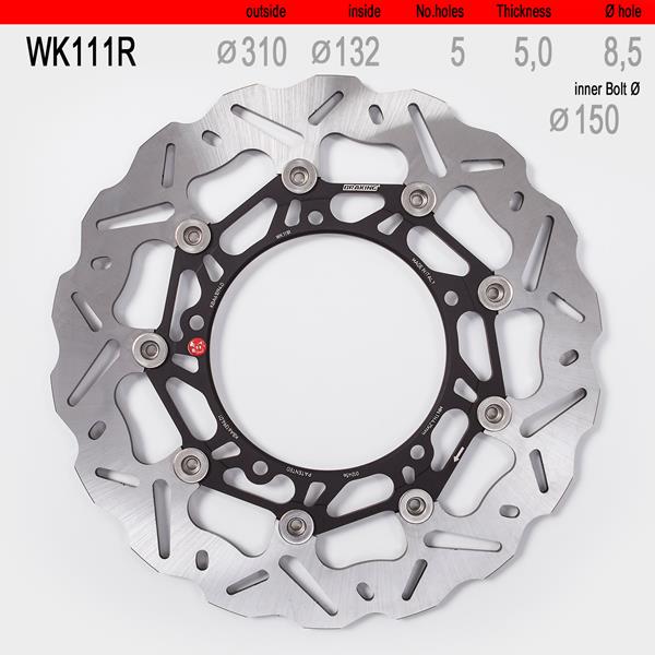 Bremsscheibe re.vorne WAVE float. WK111R passend für Yamaha