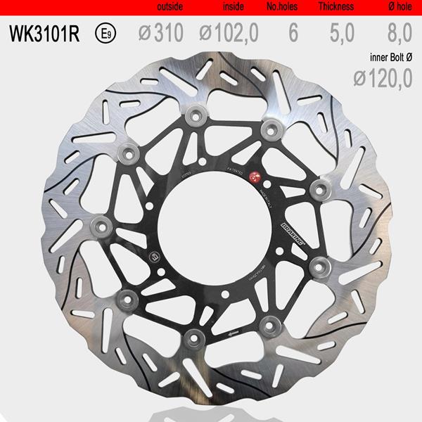 Bremsscheibe re.vorne WAVE float WK3101R passend für Suzuki