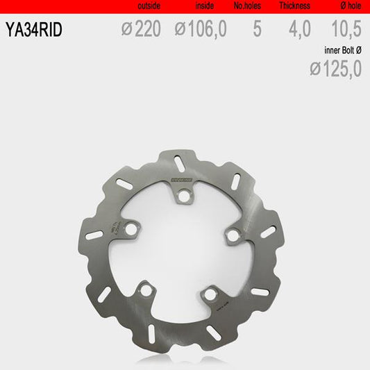 Bremsscheibe hinten WAVE fix YA34RID passend für Yamaha