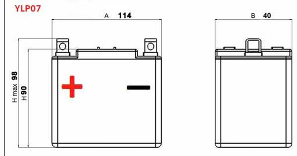 Aliant Motorradbatterie YLP07 12V 7Ah Lithium