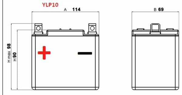 Aliant Motorradbatterie YLP10 12V 10Ah Lithium