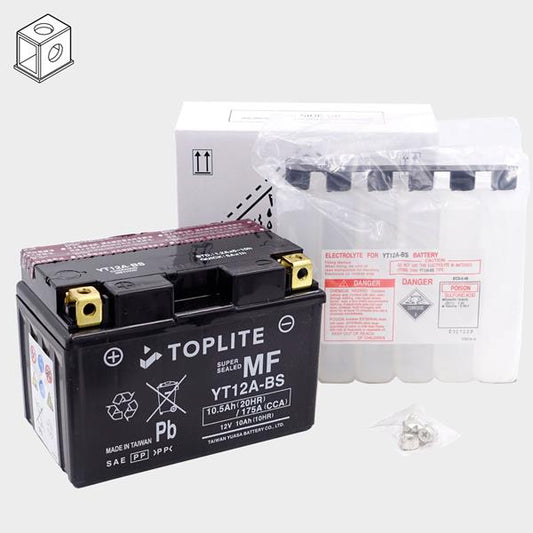 Toplite Motorradbatterie YT12A-BS 12V 10,5Ah