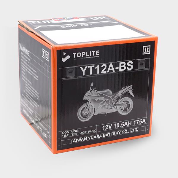 Toplite Motorradbatterie YT12A-BS 12V 10,5Ah