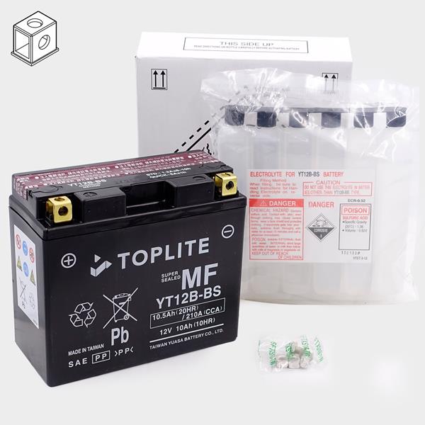 Toplite Motorradbatterie YT12B-BS 12V 10,5Ah