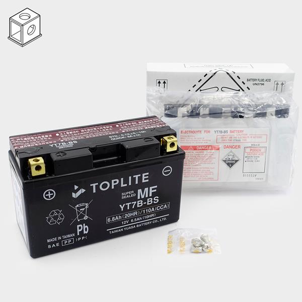Toplite Motorradbatterie YT7B-BS 12V 6,5Ah