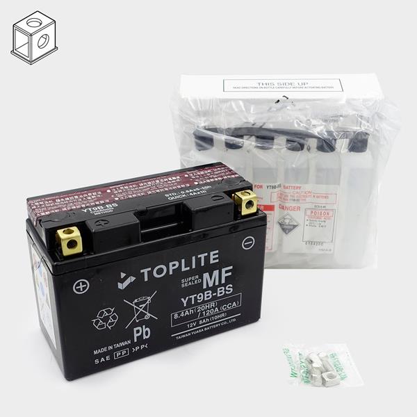 Toplite Motorradbatterie YT9B-BS 12V 8Ah
