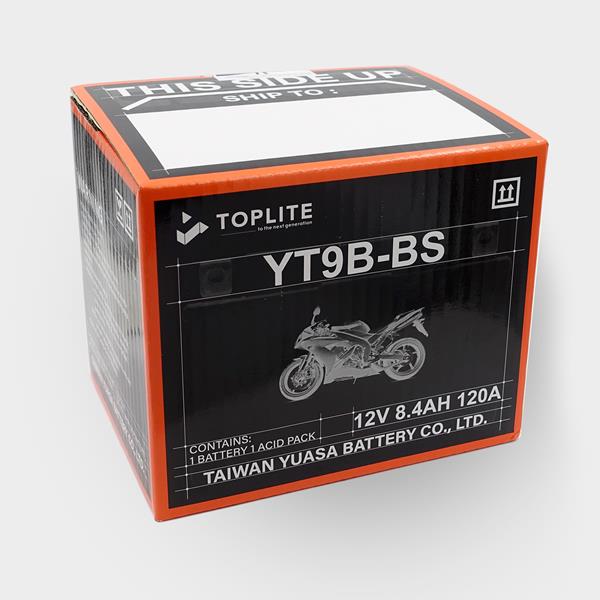 Toplite Motorradbatterie YT9B-BS 12V 8Ah