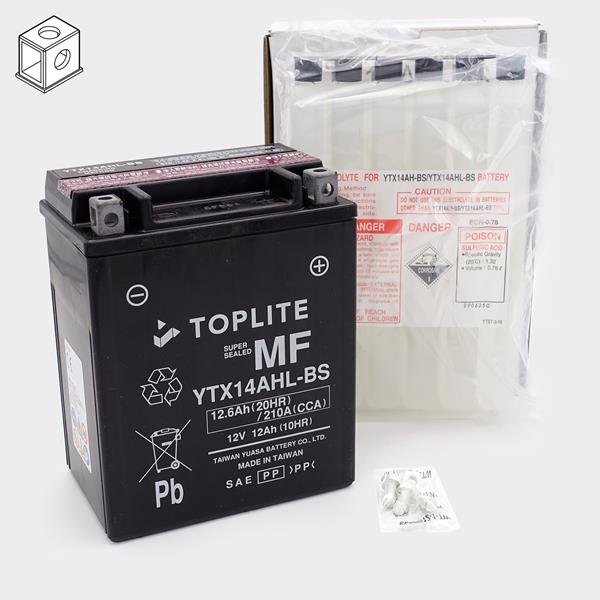 Toplite Motorradbatterie YTX14AHL-BS 12V 12Ah